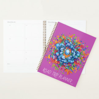 Agenda Ramo Floral Azul Acuarela Vibrante
