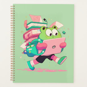 Agenda Rana linda de vuelta a la escuela con libros y moc