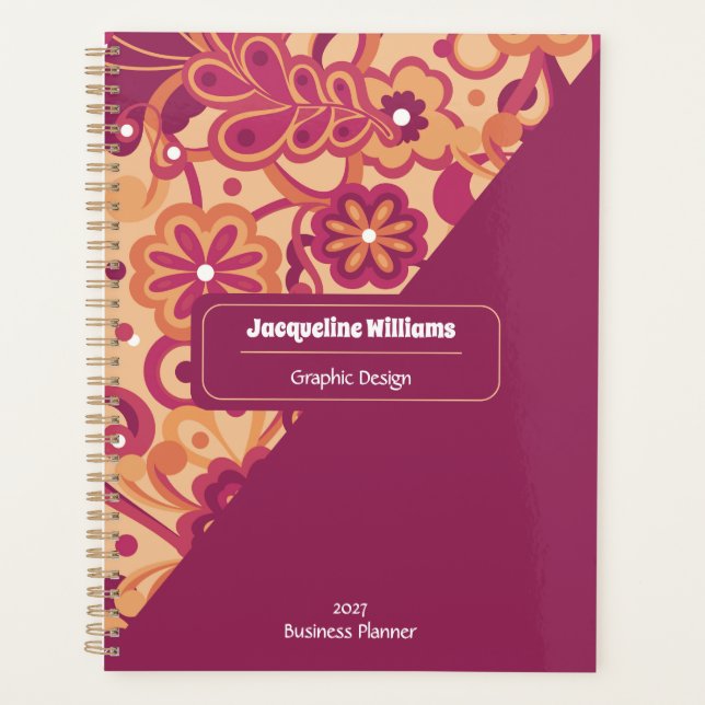 Agenda Raspberry Groovy Psychedelic 60s 70s Floral  (Anverso)