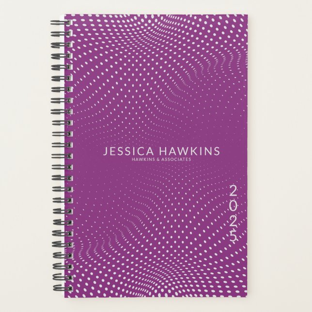 Agenda Raspberry Purple Pop Dots Año Semanal (Anverso)