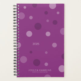 Agenda Raspberry Purple Pop Dots Año Semanal