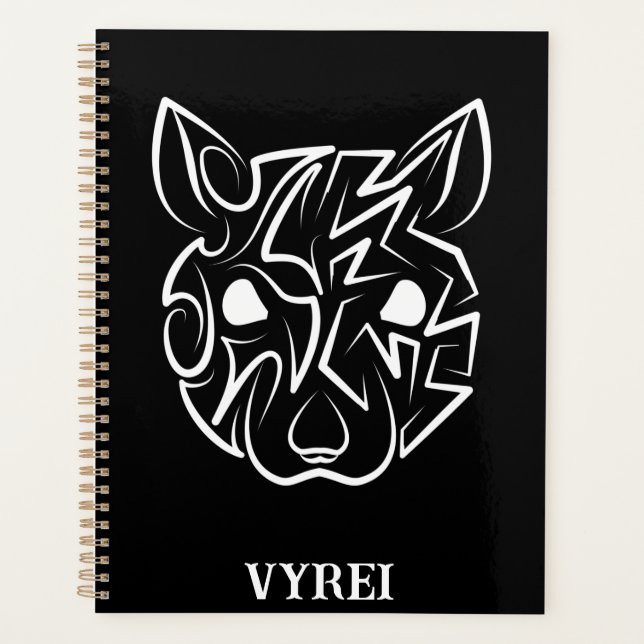 Agenda Rata tribal negra y blanca (Anverso)