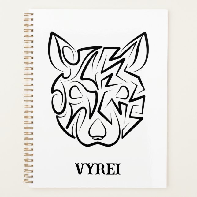 Agenda Rata tribal negra y blanca (Anverso)