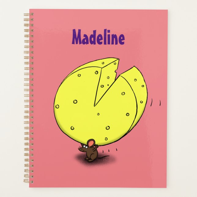 Agenda Ratón blanco con ilustracion personalizado de ques (Anverso)