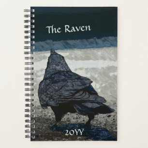 Agenda Raven gótico en tonos grises y negros