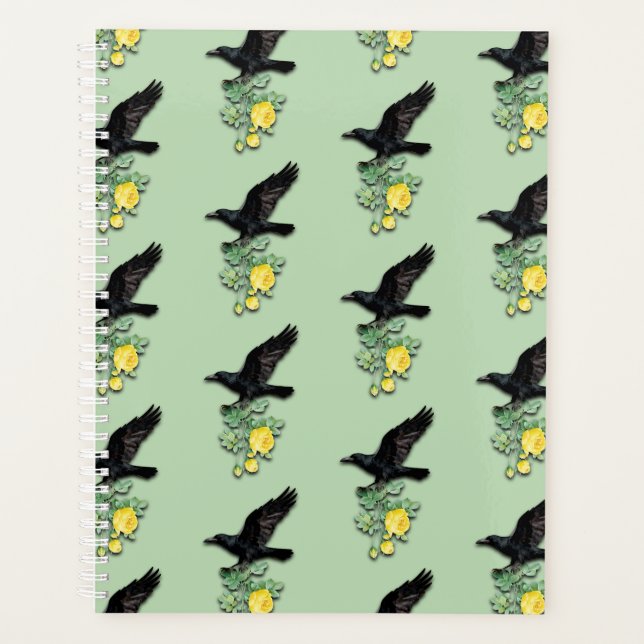 Agenda Raven with Yellow Rose (Anverso)