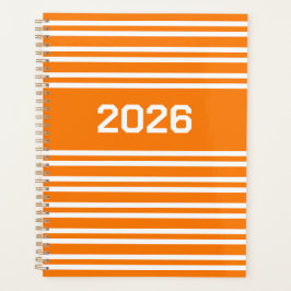 Agenda Rayas Blancas y Naranjas Patrón Personalizable