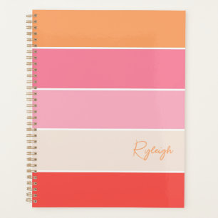 Agenda Rayas de bloque de color de verano de Personalizad