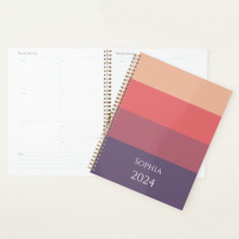 Agenda Rayas de color ocaso-
