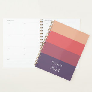 Agenda Rayas de color ocaso-