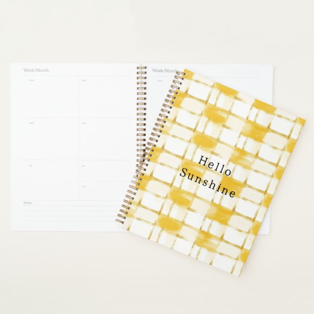 Agenda Rayas de Cuadros Blancos de Oro Amarillo   (Demostración)