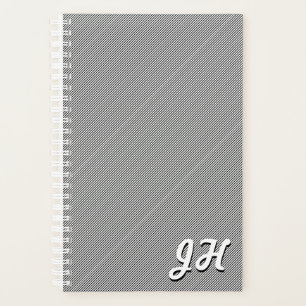 Agenda Rayas delgadas en blanco y negro   Iniciales De Es