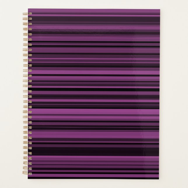 Agenda Rayas Negras Moradas Abstractas (Anverso)