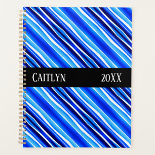 Agenda Rayas pintadas de negro y azul