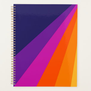 Agenda Rayas retro diagonales púrpura y naranja