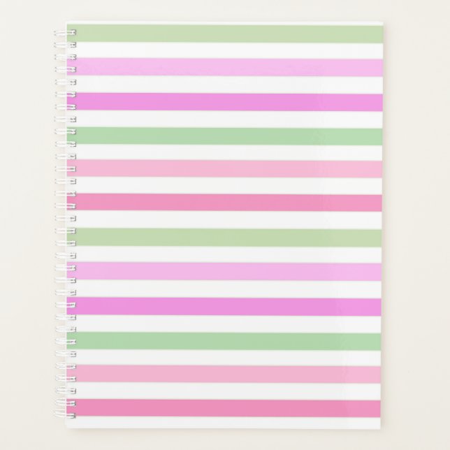 Agenda Rayas, rosa, verde (Anverso)