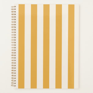Agenda Rayas Verticales Mostaza Amarillo Y Rayas Blancas