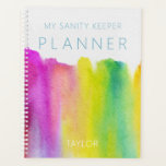 Agenda Rayo acuático banda moderna<br><div class="desc">Este planificador tiene un fondo de arco iris acuático sobre un fondo blanco. Personalízalo con tu nombre. Sencillo y contemporáneo. Creado por Simply Farmhouse Press.</div>