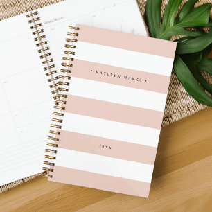 Agenda Rayo rosa y blanco personalizado de Rubor