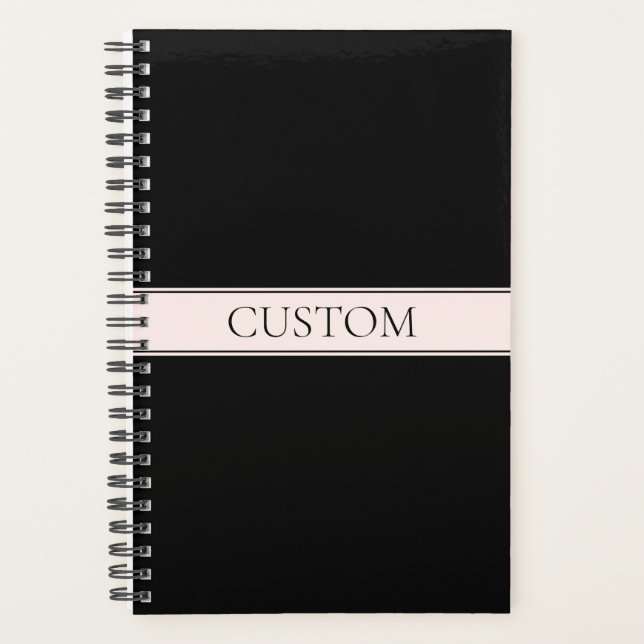 Agenda Rayo Rubor rosa claro y texto editable elegante (Anverso)