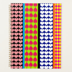 Agenda Rayos Corazones Diamantes Diseño Mezclado Boho