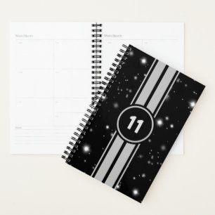 Agenda Rayos de Carreras negro y plateado Starlight