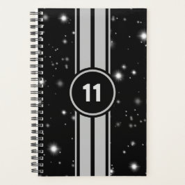 Agenda Rayos de Carreras negro y plateado Starlight