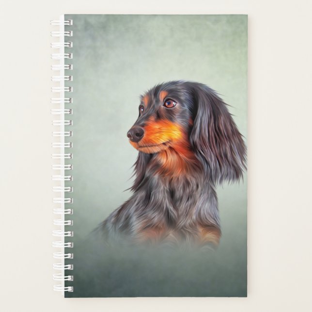 Agenda Raza de perro dachshund de pelo largo (Anverso)