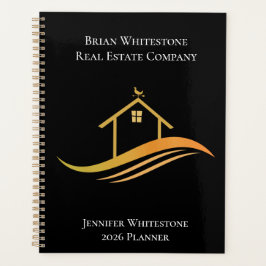 Agenda Real Estate Black Gold Personalizado Realtor 2026