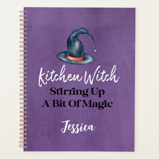 Agenda Receta de Halloween de Bruja Graciosa Gótica (Anverso)