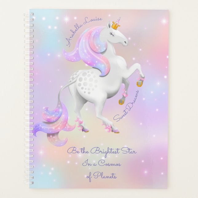 Agenda Recién nacido Delicate Pink Unicorn Planner (Anverso)