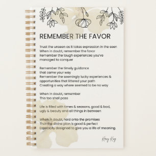 Agenda Recuerden El Favor - Poema De Mejora De Gracia