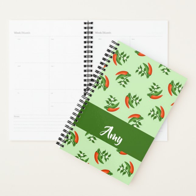 Agenda Red and green chili peppers pattern (Demostración)