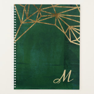 Agenda Red de selva dorada y verde