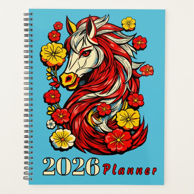 Agenda Red Fire Horse – Chinese Zodiac 2026 (Anverso)
