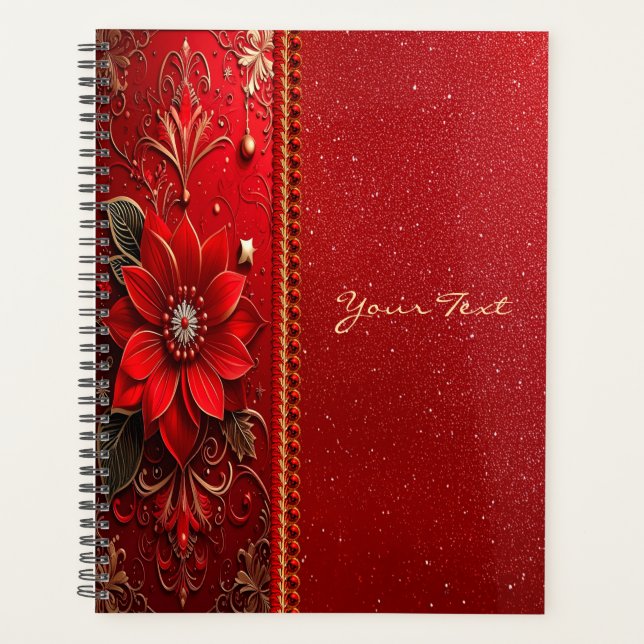 Agenda Red Flower Holiday Planner (Anverso)