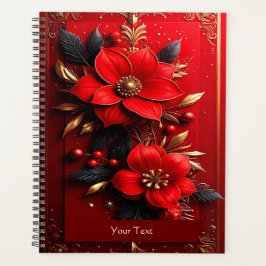 Agenda Red Flowers Holiday