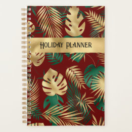 Agenda Red Gold y Green Holiday Planner