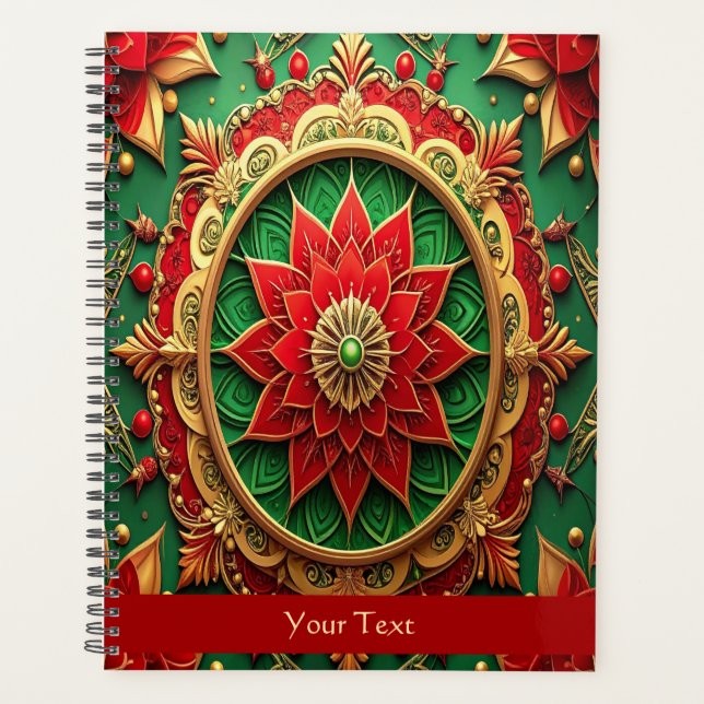 Agenda Red Green Decorative Holiday (Anverso)
