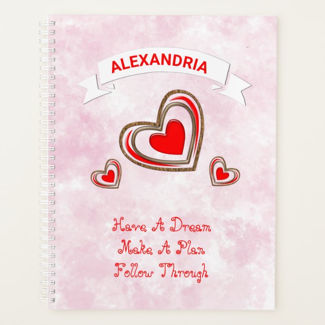 Agenda Red Hearts Modern Love Trendy (Anverso)