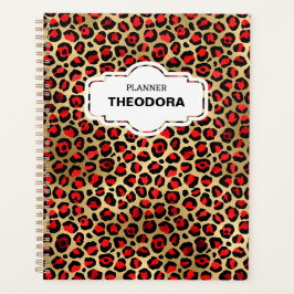 Agenda RED LEOPARD IMPRIMIR Planner y Pegatinas de 12 mes
