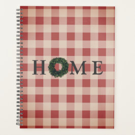 Agenda Red Plaid HOME Script Gingham Country