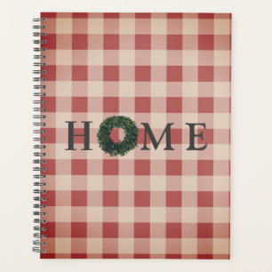 Agenda Red Plaid HOME Script Gingham Country