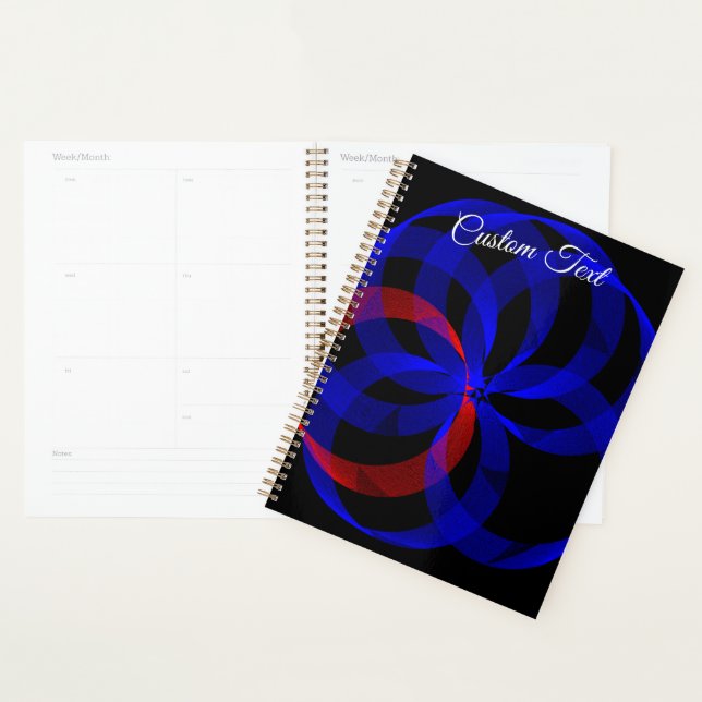 Agenda Red Revolving Accent Geometric Spiral Planner (Demostración)