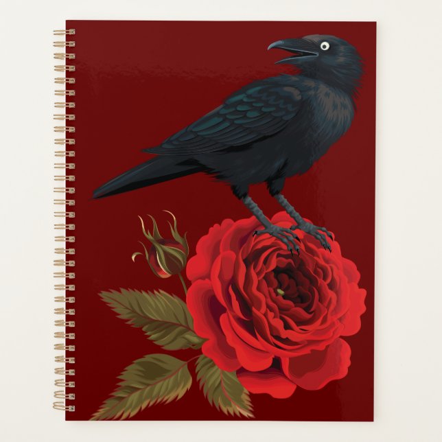 Agenda Red Rose Black Bird Raven (Anverso)