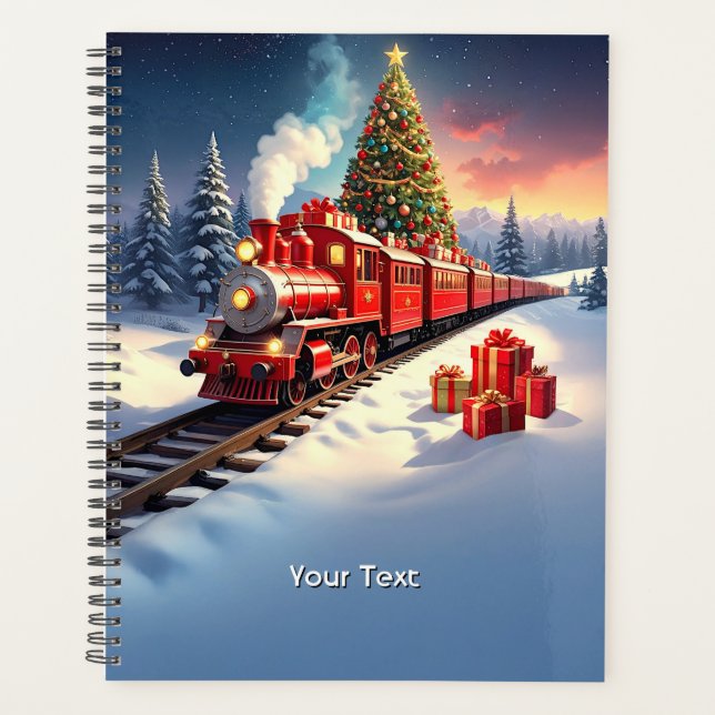 Agenda Red Train Christmas Tree Holiday Planner (Anverso)