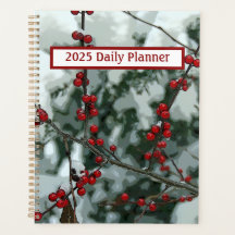 Red Winter Berries Daily Planner