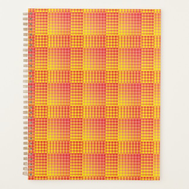 Agenda Red Yellow Checker Abstract Pattern (Anverso)