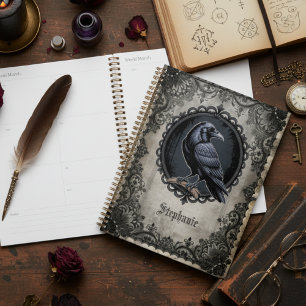 Agenda Regalo Botánico de Cuervo Gótico y Brujería de la