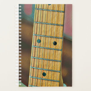 Agenda regalo de amor de guitarra retro